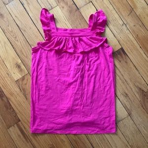 Cat & Jack Girl’s Ruffle Tank Top.  Hot Pink/Magenta. Size XL, 14/16.